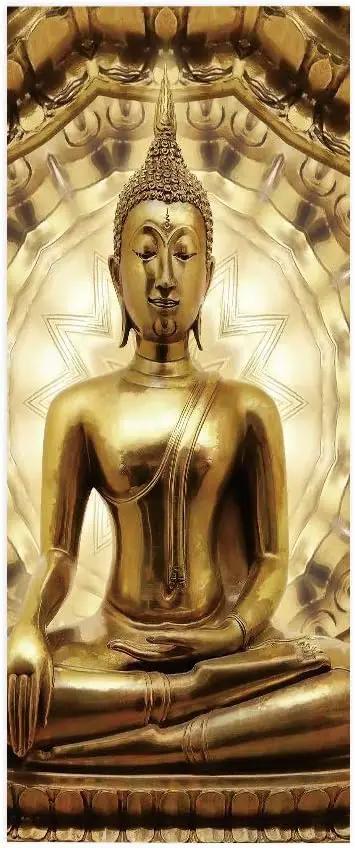 3D Door Stickers - Buddha Statue - Peel & Stick - Waterproof & Washable - Matt Finish - 35.4" x 78.7" by GreenHaven Gardens