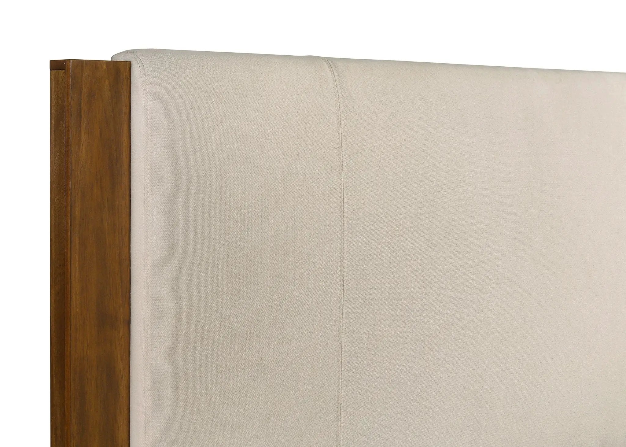 Adderley Eastern King Wood Panel Bed Cream and Warm Brown by Unique Piece Furniture