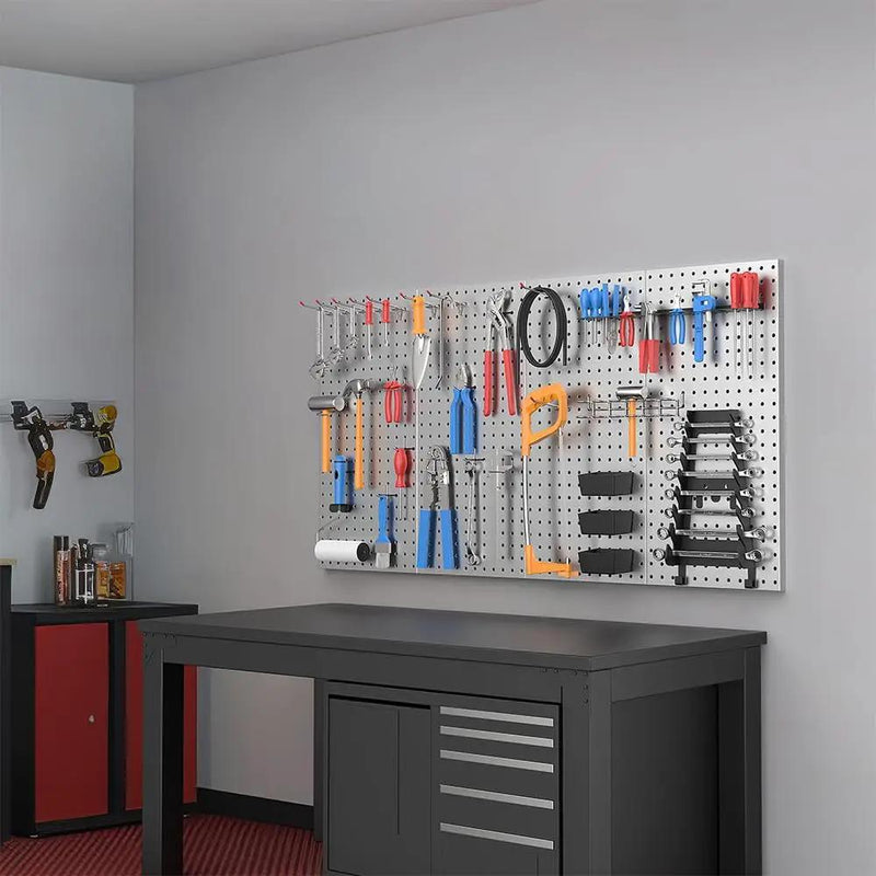 Ultrawall 4 Pcs Metal Pegboard Wall Panels, Peg Boards for Garage Tool Storage by GreenHaven Gardens