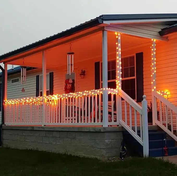 QITONG 4 Pack Orange Solar Fairy Lights, Each 33ft 100 LED Solar Christmas Lights Outdoor Waterproof, 8 Modes Christmas String Lights by GreenHaven Gardens