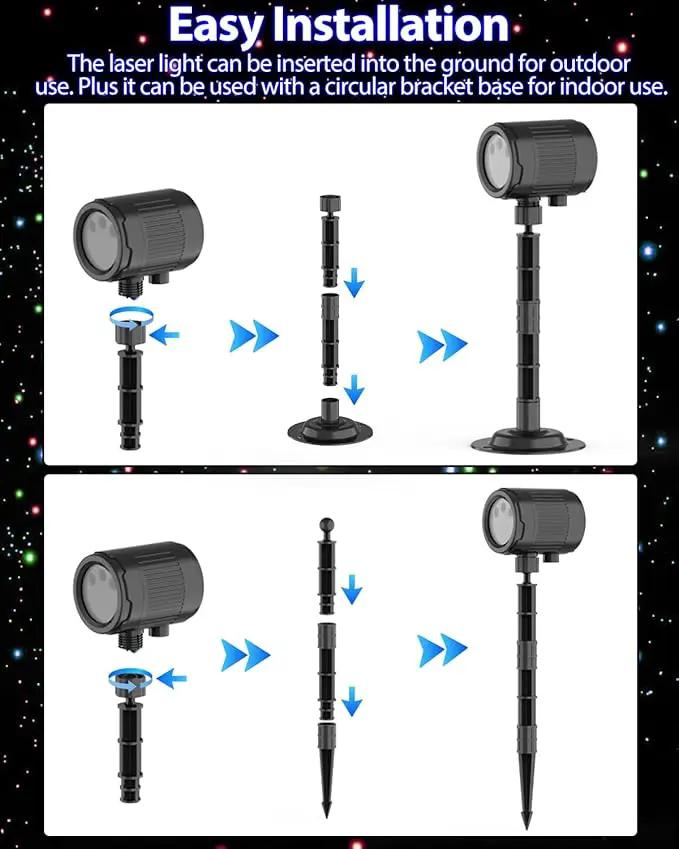 Christmas Laser Lights, RGB Laser Projector Light with RF Remote,Timer, Christmas Decorations Holiday Gift Projector for Xmas Home Garden Yard Party Outdoor Indoor Lights Show by GreenHaven Gardens