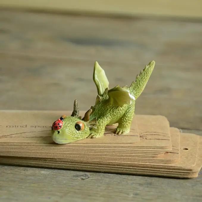 Top Collection 4414 Miniature Fairy Garden & Terrarium Mini Dragon Playing with Ladybug Statue, Small by GreenHaven Gardens