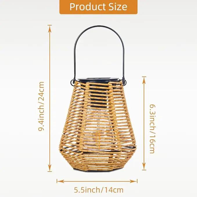 Solar Lanterns Outdoor Waterproof,Solar Lights for Outside Hanging Lights Outdoor Rattan Lantern Decoration for Garden, 2 Pack by GreenHaven Gardens