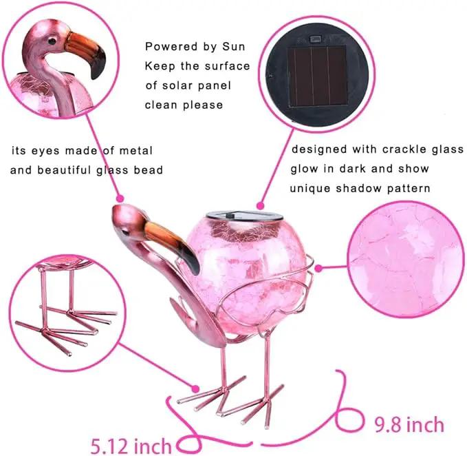 Solar Lantern Outdoor Decorative Waterproof LED Solar Lights Flamingo Tabletop Lamp for Outdoor Patio Garden by GreenHaven Gardens