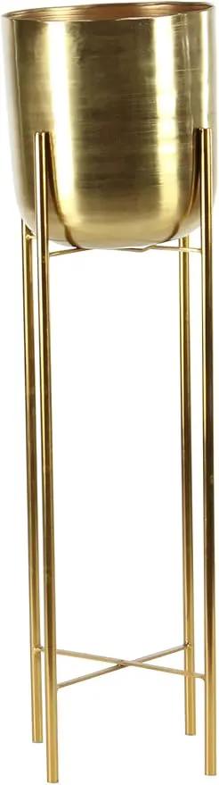 CosmoLiving by Cosmopolitan Metal Indoor Outdoor Planter Tall Indoor Outdoor Dome Large Planter Pot with Removable Stand, Set of 2 Planters 39", 46"H, Gold by GreenHaven Gardens