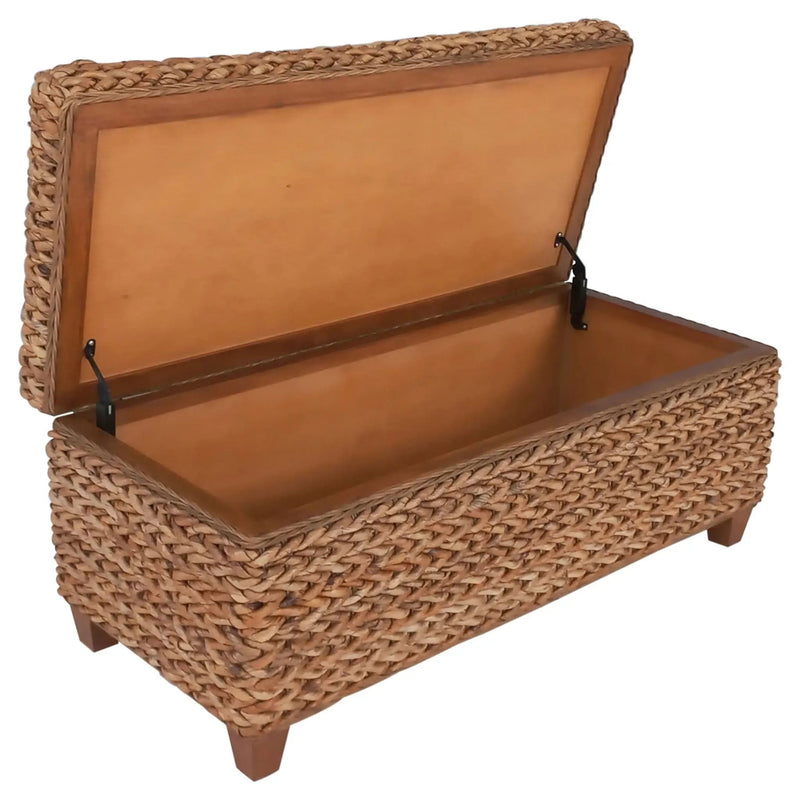 Laughton Hand-Woven Banana Leaf Storage Bench Amber by Unique Piece Furniture