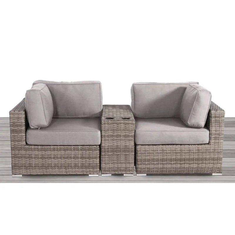 Handcrafted Outdoor Loveseat With Wicker Seating by Unique Piece Furniture