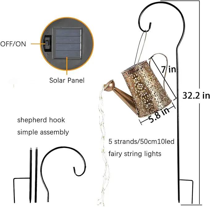 Solar Lights Outdoor Garden Decor, Large Hanging Waterproof Watering Can Landscape Lights Outside Decorations for Yard Front Porch Patio Backyard Gardening Gift for Mom Grandma Women Birthday by GreenHaven Gardens