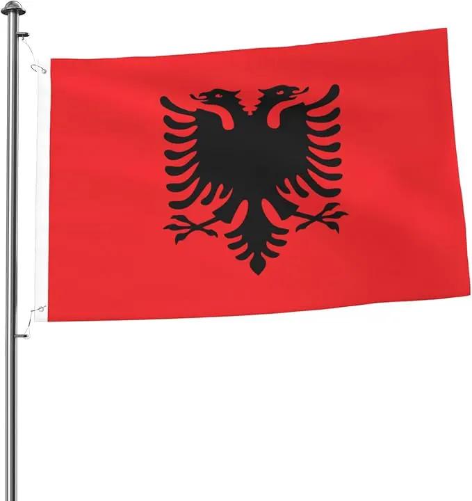 Albania Albanian Flag Garden Yard House 2x3 ft Flags Double Sided Print Banner Indoor Outdoor Party Home Decorations for Boat Dorm House Balcony by GreenHaven Gardens