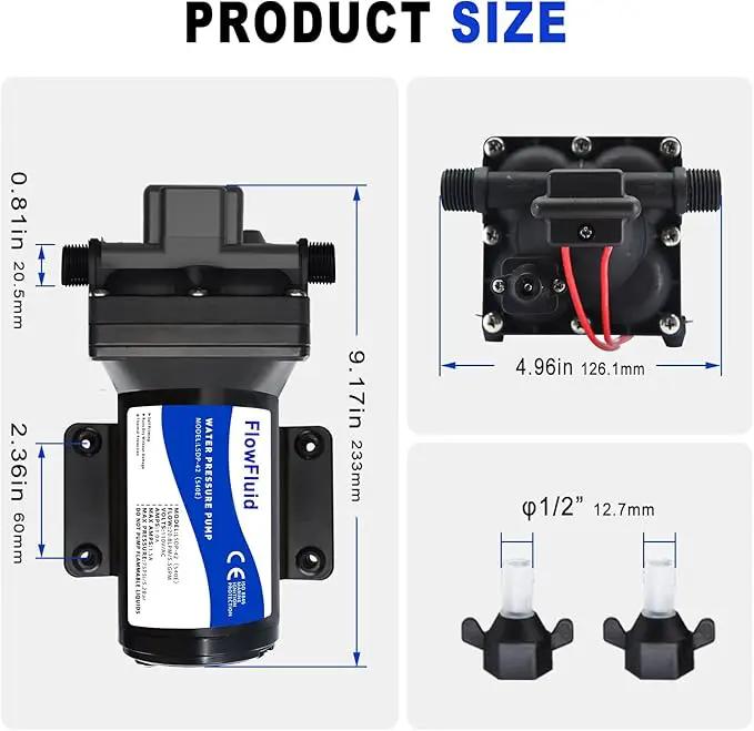 Water Pressure Booster Diaphragm Pump 110V AC for House,70PSI 5GPM Water Transfer Pump with Plug,On Demand 4-Chamber Self-Priming Water Pump with Filter for Bathroom Kitchen Irrigation Spray by GreenHaven Gardens