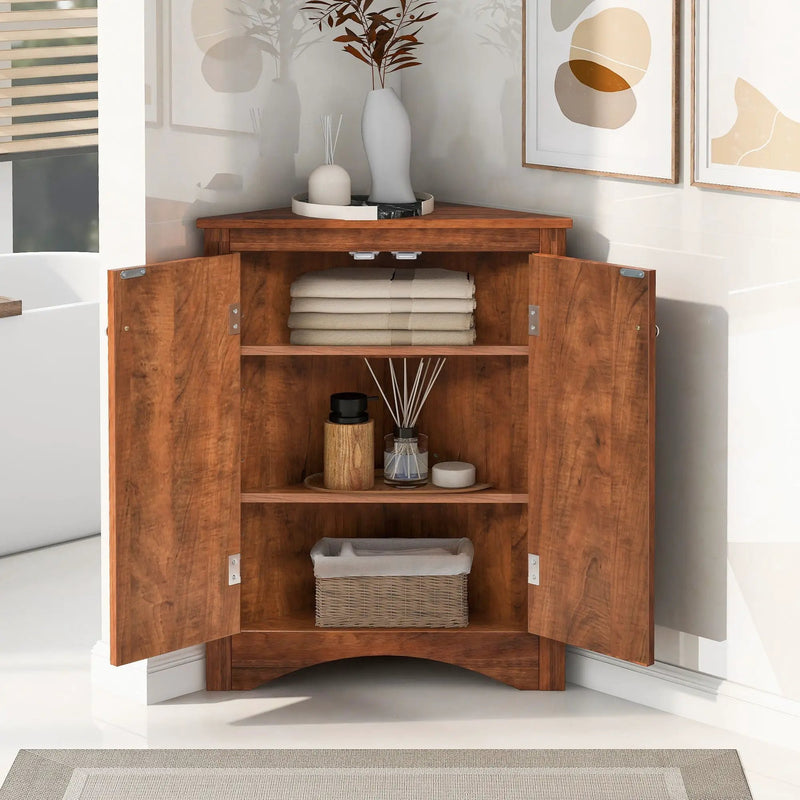 Triangle Bathroom Storage Cabinet With Adjustable Shelves, Freestanding Floor Cabinet For Home Kitchen by HouseOfZazla