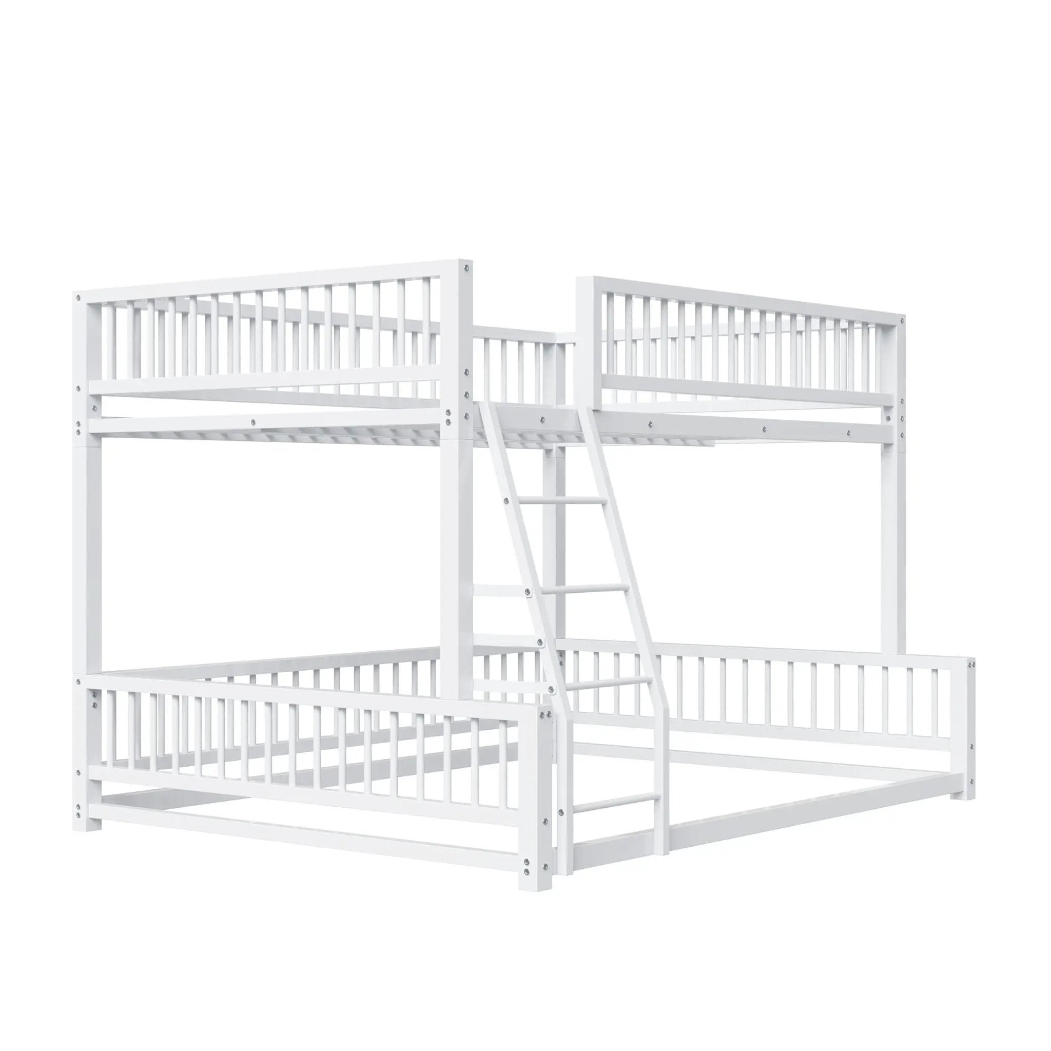 Bunk Bed Frame With Ladder And Safety Guardrails by HouseOfZazla
