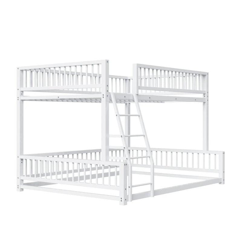 Bunk Bed Frame With Ladder And Safety Guardrails by HouseOfZazla