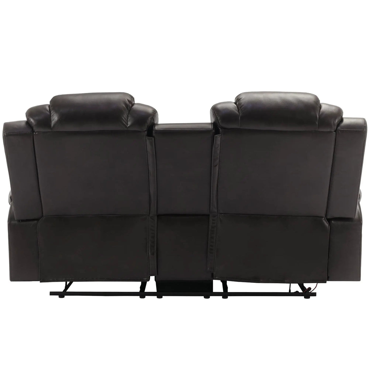 Home Theater Seating Manual Recliner Loveseat With Hide-Away Storage, Cup Holders And Led Light Strip For Living Room by HouseOfZazla