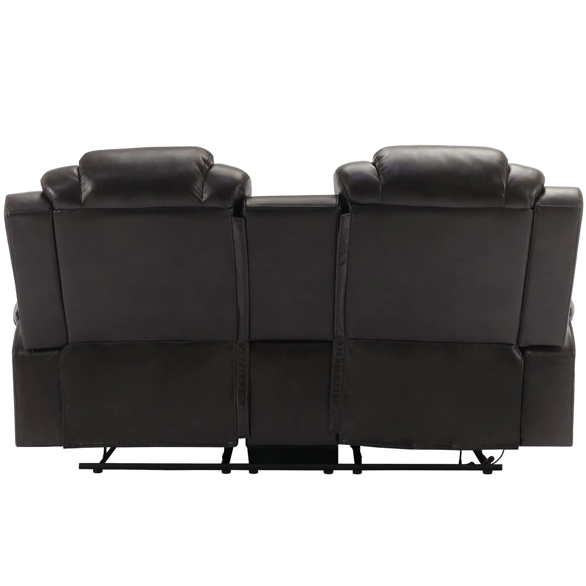 3 Pieces Recliner Sofa Sets Home Theater Seating Manual Recliner Chair With Center Console And LED Light Strip For Living Room by HouseOfZazla