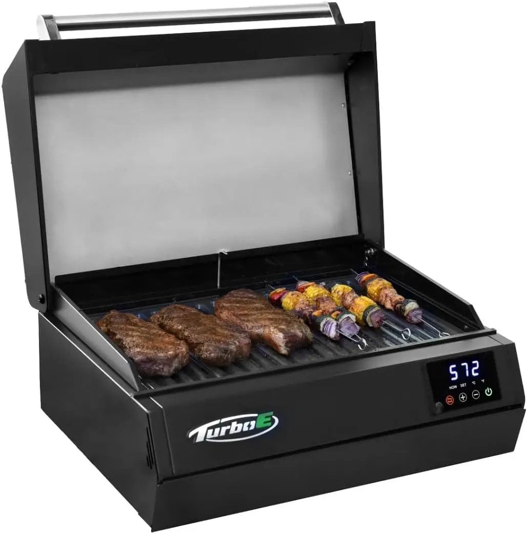 Turbo E Sport Electric Grill by PLUGNGRILL | Compact Design, Faster Preheat, Digital Temp Control | High-Power Infrared Outdoor BBQ & Searing by GreenHaven Gardens