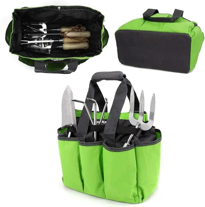 WORKPRO Garden Tool Bag, 8 Pockets Gardening Bag, Heavy Duty Oxford Garden Tote Caddy (Tools NOT Included), 12" x 12" x 6" by GreenHaven Gardens