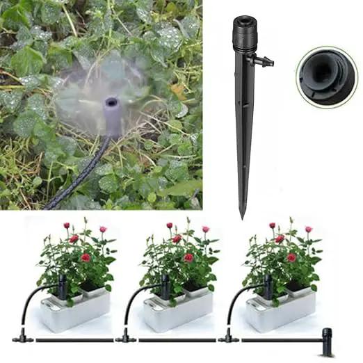 Lxcom Lighting Irrigation Drippers Drip Emitters Micro Spray Adjustable 360 Degree Full Circle Pattern Water Flow Irrigation Drippers Drip System Parts Drip Irrigation, 50 Pack(Black) by GreenHaven Gardens