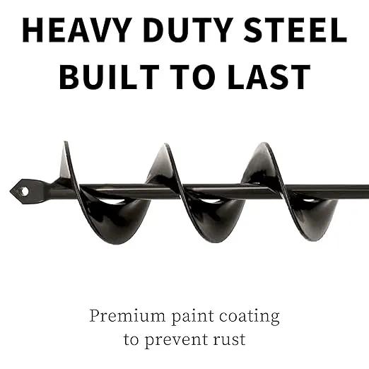 TCBWFY Auger Drill Bit for Planting,1.6"x12"Solid Shaft Garden Auger Drill Bit with Extensive Spirals,Spiral Hole Drill Bit for Planting Bulbs,Flowers,Post Holes,Earth Auger for 3/8" Hex Drive Drill by GreenHaven Gardens