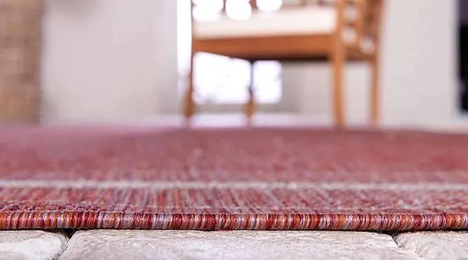 Unique Loom Outdoor Border Collection Area Rug - Soft Border (2' x 6' 1" Runner, Rust Red/ Ivory) by GreenHaven Gardens