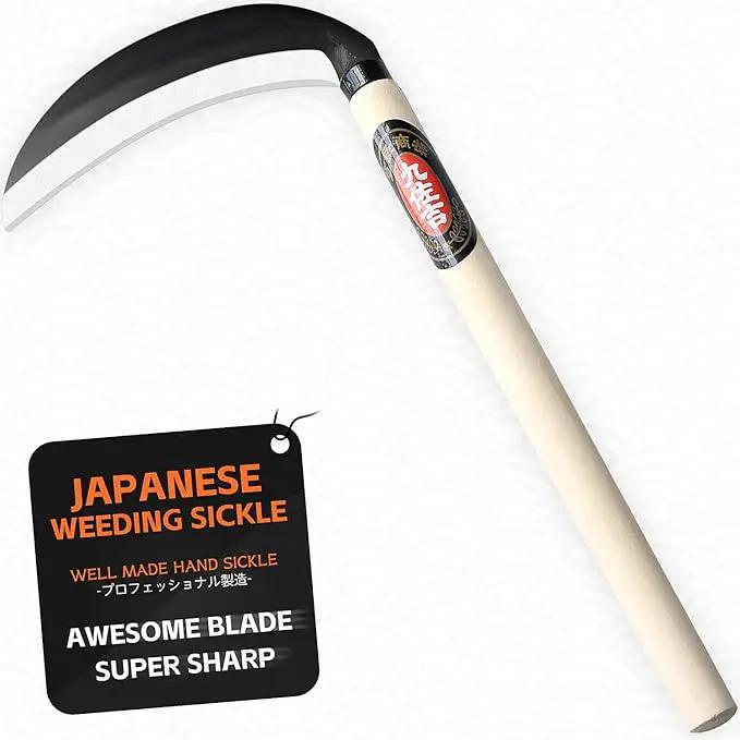 Japanese Weeding Sickle Garden Tool,Manual Hand Weeder Sickle Tool for Garden and Farm,Weeding Tool for Gardening,Grass Sickle Blade Cutter Gardening Quick Work by GreenHaven Gardens