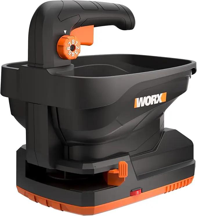 WORX 20V Cordless Seed Spreader 6-Speeds 5-Ft. Max Distance, Fertilizer Spreaders 8 Flow-Rate Settings, Broadcast Spreader Easier Than Hand Spreaders for Lawns WG869.9 – Tool Only by GreenHaven Gardens