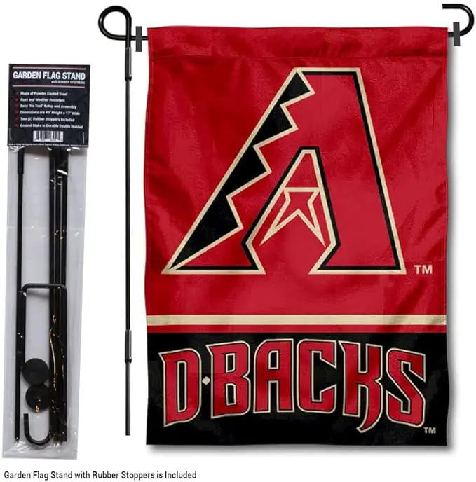 WinCraft Arizona Diamondbacks Garden Flag with Stand Holder by GreenHaven Gardens