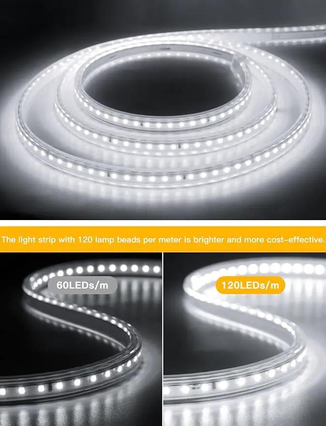 AIMENGTE Led Strip Lights for Outdoor - Waterproof Led Strip Lighting AC 110V, 360LEDs, 6500k LED Rope Lights for Garden, Patio, Lawn, Under Cabinet Kitchen, Bedroom Bathroom (9.9ft, Cool White) by GreenHaven Gardens