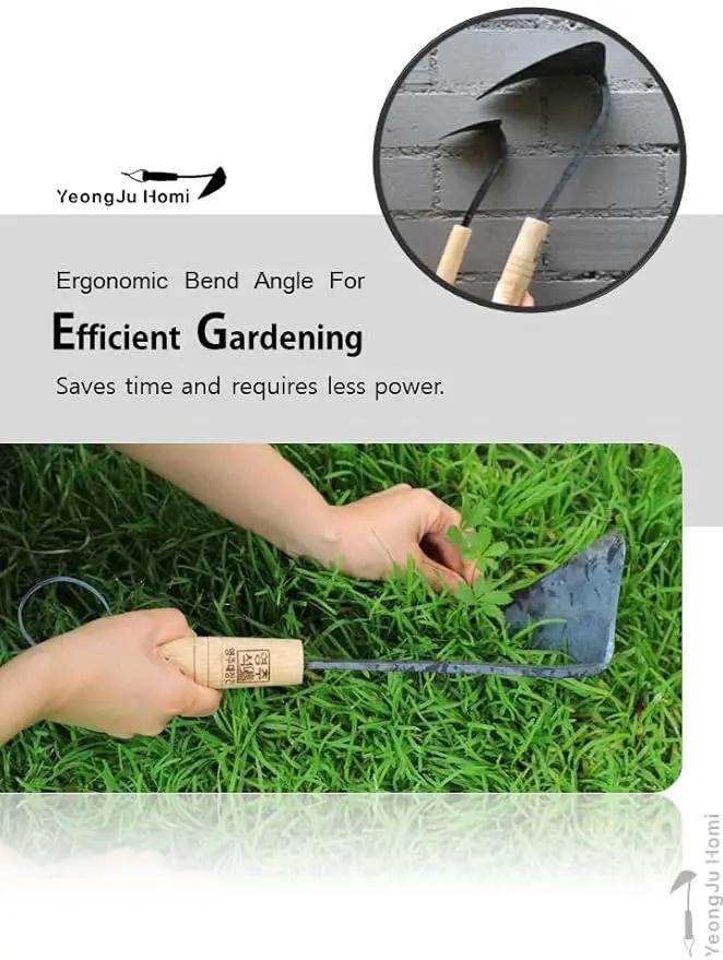 Original Hand Hoe with Hanging Loop & Mini Homi Made by Korean Master Blacksmith Seok NOH-KI (Standard Plus Mini) by GreenHaven Gardens