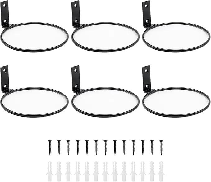 6 Pack 4 Inch Wall Flower Pot Holder Ring Plant Hanger, Metal Planter Hooks Wall Mounted Bracket Heavy Duty for Outdoor Indoor by GreenHaven Gardens