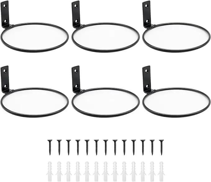 6 Pack 8 Inch Wall Flower Pot Holder Ring Plant Hanger, Metal Planter Hooks Wall Mounted Bracket Heavy Duty for Outdoor Indoor by GreenHaven Gardens