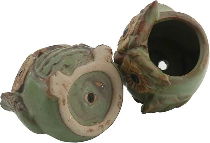 Ogrmar 6Pack Owl Plant Window Boxes Cute Owl Flower Pot/Modern Ceramic Succulent Planter Pots/Tiny Flower Plant Containers Animal Decor by GreenHaven Gardens