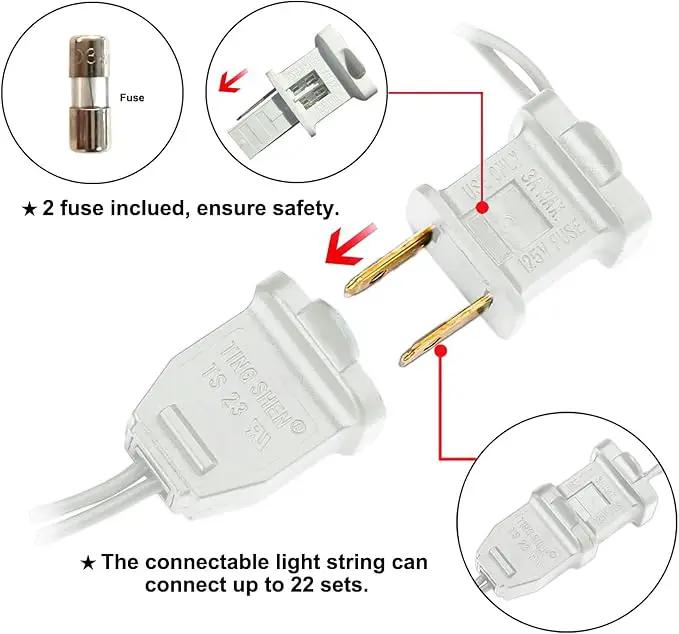 White LED Christmas Lights - 2 Pack 100 Count Cool White Christmas String Lights for Tree, Party, Wedding, Holiday, Indoor and Outdoor Decor, 2 Sets 33 Feet White Wire, UL Certified, Connectable by GreenHaven Gardens