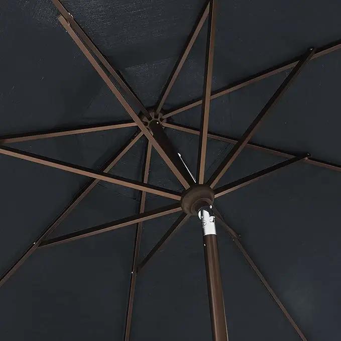 EliteShade USA 10-Year-Non-Fading 9Ft Market Umbrella Patio Umbrella Outdoor Table Umbrella with Ventilation, Black by GreenHaven Gardens