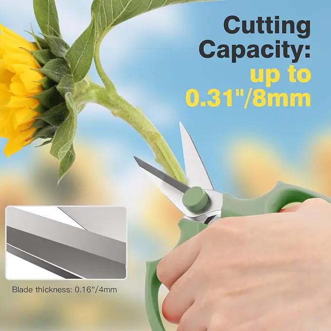 Flower Scissors, Strong Floral Shears, Premium Steel Pointed Garden Pruning Shears Floral Fruits Leaf Scissors Hand Pruner Snip Trimming Tool for Gardening Flower Arrangement,Avocado Green by GreenHaven Gardens