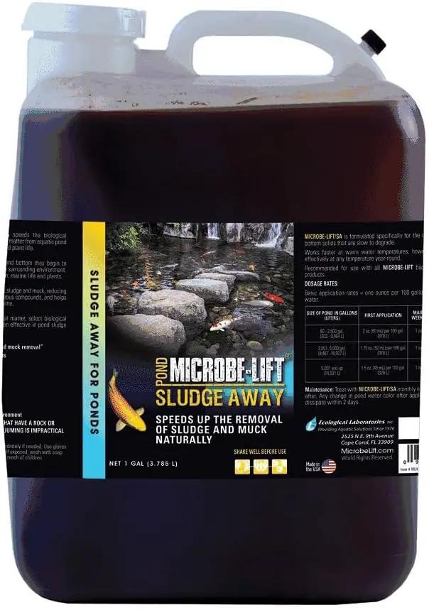 MICROBE-LIFT MLXSA5G Sludge-Away Pond and Outdoor Water Garden Sludge and Muck Remover, Safe for Live Koi Fish, Plant Life, and Decor, 5 Gallons by GreenHaven Gardens