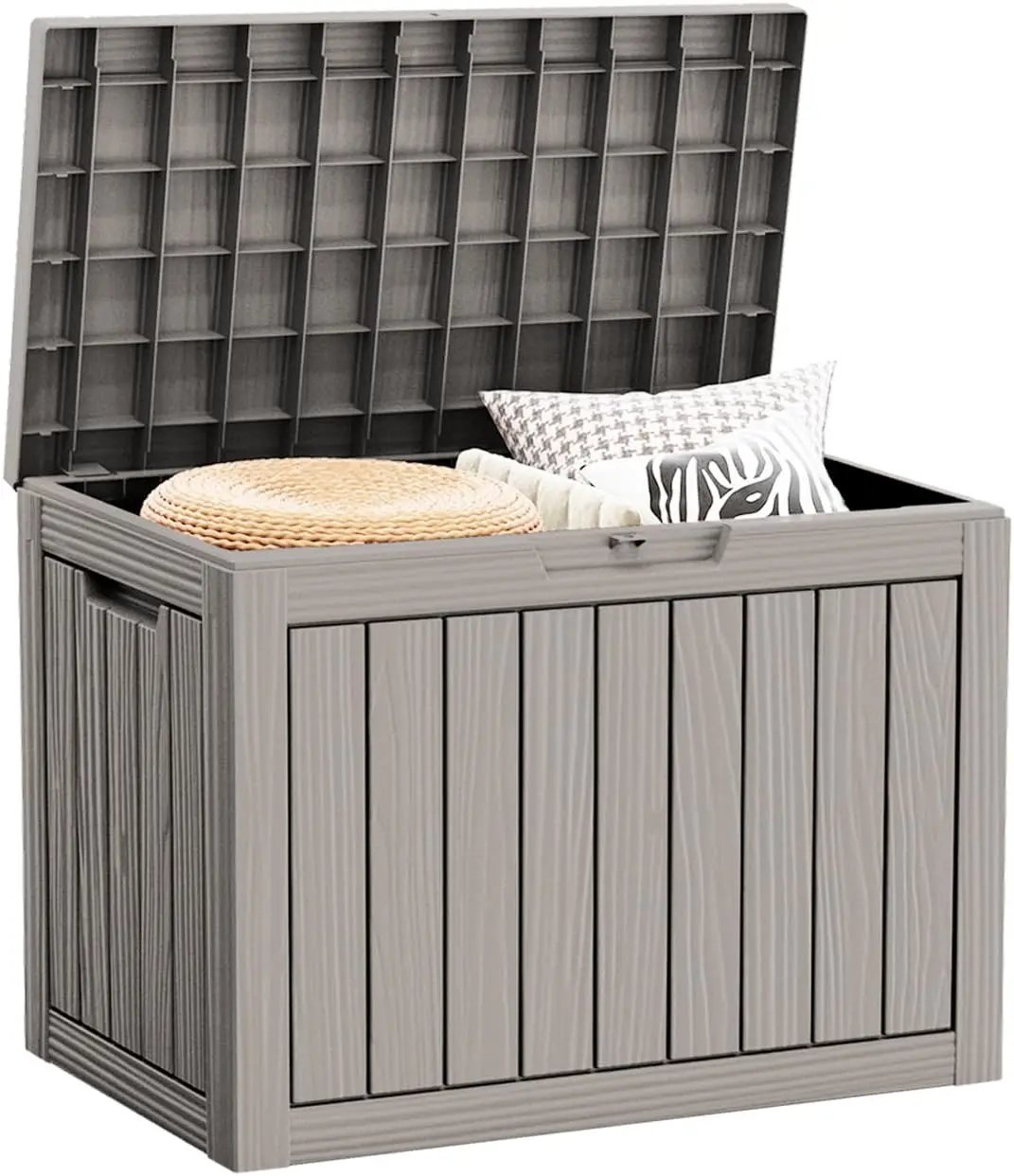 45 Gallon Waterproof Deck Box, Lockable Resin Storage Box for Patio Furniture Cushions Garden Tools and Outdoor Delivery Storage, Coffee by GreenHaven Gardens