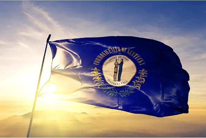 TOPFLAGS Kentucky State Flag 3x5 Outdoor KY Kentucky Flags Double Sided Embroidered Longest Lasting Heavy Duty Polyester Stronger Brass Grommets 4 Stitched Hemming Perfect for Outside by GreenHaven Gardens