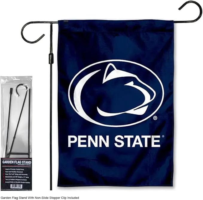 College Flags & Banners Co. Penn State Nittany Lions Garden Banner Flag with Stand Pole Holder by GreenHaven Gardens