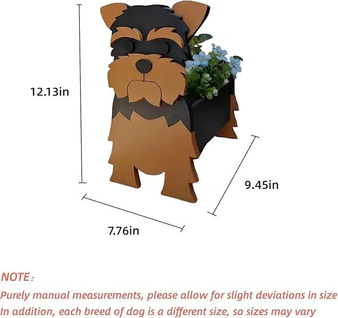 Yorkshire Dog Planter Plant Pots,Cute Garden Dog Flower Planter,Dog Planters Birthday Gifts for Women,Office,Indoor/Outdoor Decor(9.45 * 7.76 * 12.13in) by GreenHaven Gardens