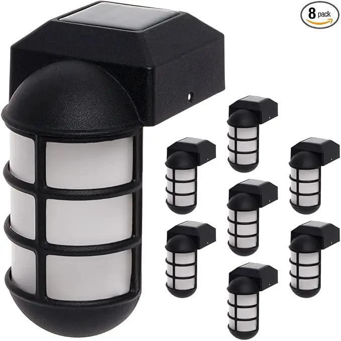 GreenLighting Marina Solar Post Cap Lights Fits 4x4 Nominal Wood Outdoor Solar Powered Post Cap Light, Fence Post, Landscaping, Deck, Garden- Bright LED, Waterproof Nautical Lighting Black 8 Pack by GreenHaven Gardens