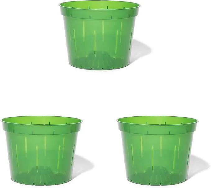 rePotme Orchid Pot - 8 inch Slotted Orchid Pots with Holes - 3 Pack (Green Emerald) by GreenHaven Gardens