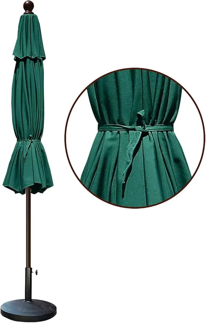 EliteShade USA 10-Year-Non-Fading 9Ft Market Umbrella Patio Umbrella Outdoor Table Umbrella with Ventilation, Forest Green by GreenHaven Gardens