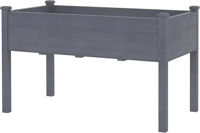 MUPATER 4x2FT Raised Garden Bed,Raised Garden Bed with Four Legs, Elevated Planter Box with Drainage Holes for Herbs, Flowers and Vegetables for Garden, Greenhous and Farm, Gray by GreenHaven Gardens