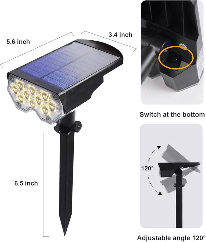 4 Pack Solar Powered Outdoor Spot Lights Outside Waterproof 20 LEDs Landscape Spotlights Dusk to Dawn for House Yard Tree, Plants, Walls, Path, Garden, Statues, Superior Accent Lamp Warm White by GreenHaven Gardens