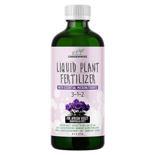 3-1-2 African Violet Fertilizer for Indoor Plants: Liquid Fertilizer with Essential Micronutrients Drops - Plant Food for African Violets (16 OZ) by GreenHaven Gardens