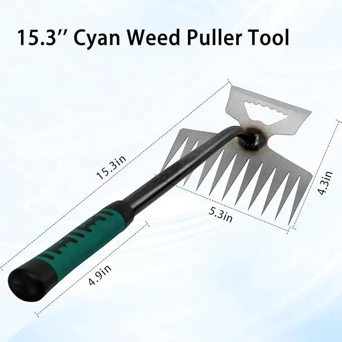 Weed Puller Tool, Time-Saving Garden Tools, Upgraded Hadfield Steel Weeding Tool Multifunctional Weeder, Dandelion Weed Puller Tool Gardening Tools for Yard, 11 Teeth by GreenHaven Gardens