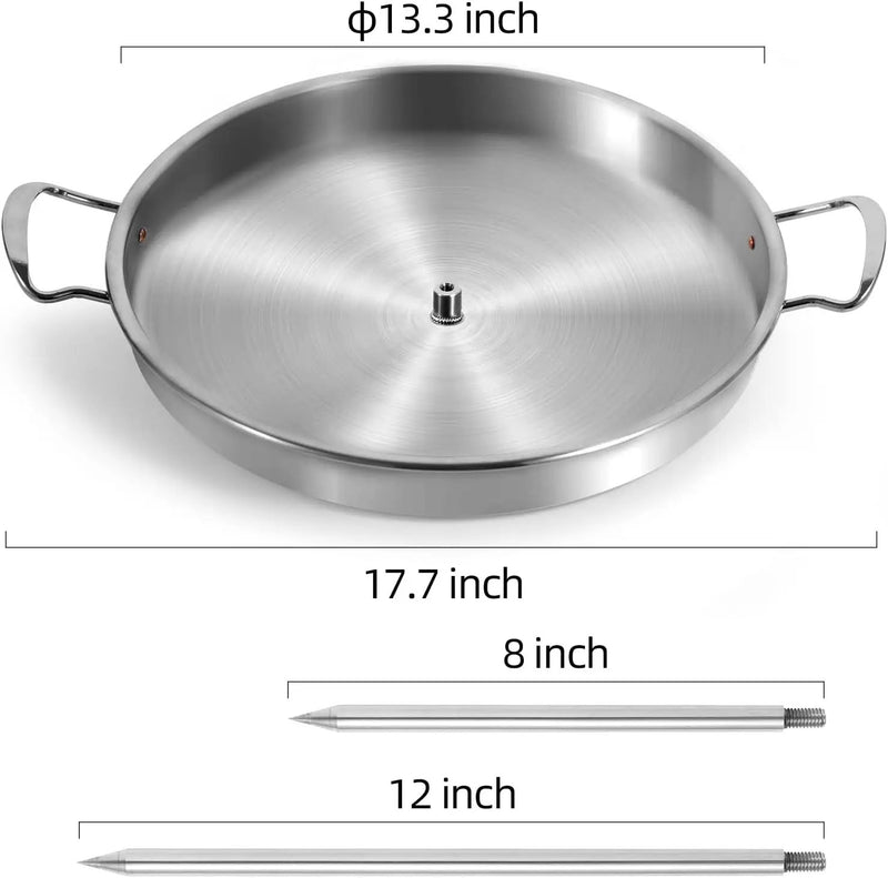 DAKOS Upgraded Thicken Stainless Vertical Skewer Griddle, Barbecue Grill Stand, Vertical Skewer Grill, Great for Tacos Al Pastor, Tacos, Whole Chicken (15.27 x 13.39 x 2.83) by GreenHaven Gardens