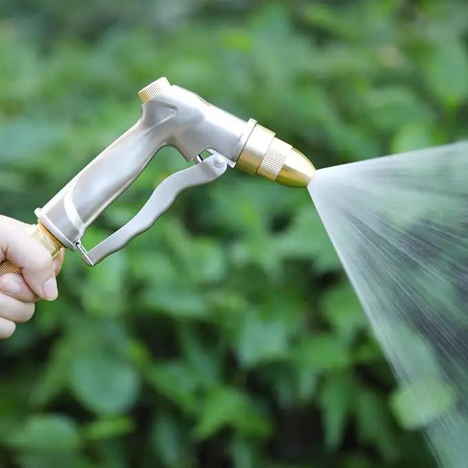 FANHAO Garden Hose Nozzle with Brass Tip, 100% Heavy Duty Metal Spray Nozzle High Pressure Water Nozzle with Adjustable Spray Patterns for Watering Plants, Washing Cars and Showering Pets by GreenHaven Gardens