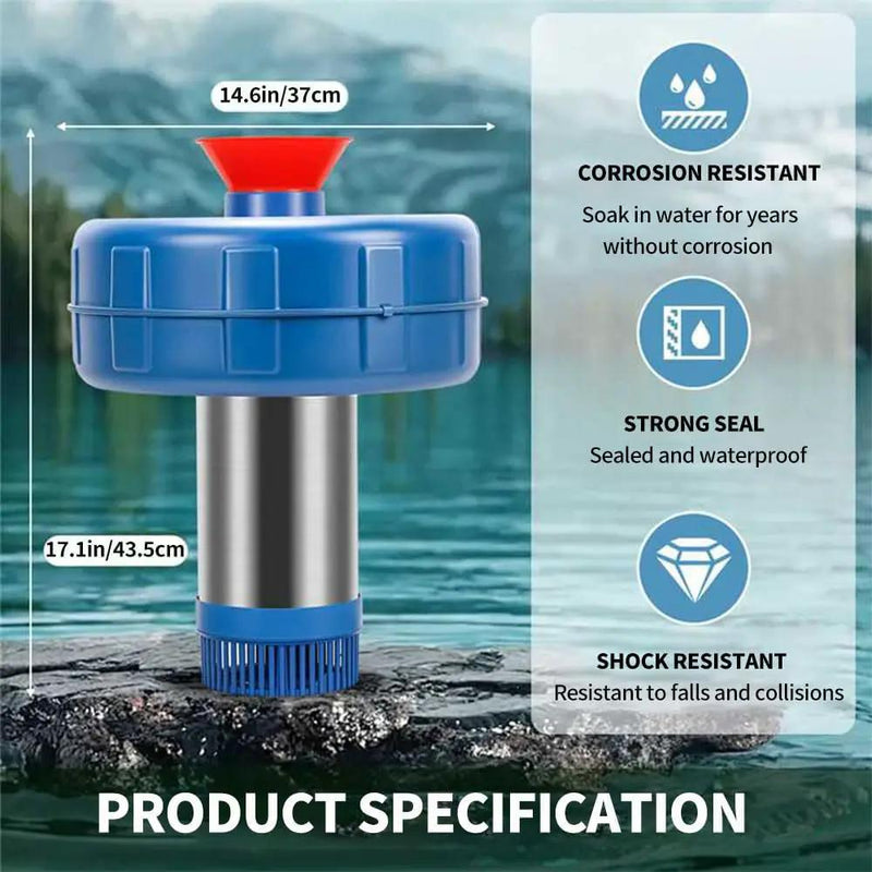 Stainless Steel Pond Fountain Aerator, 1HP 110V Stainless Steel Pond Jet System Fully Automatic Powerful Lake Floating Fountain for Ponds, Lakes by GreenHaven Gardens